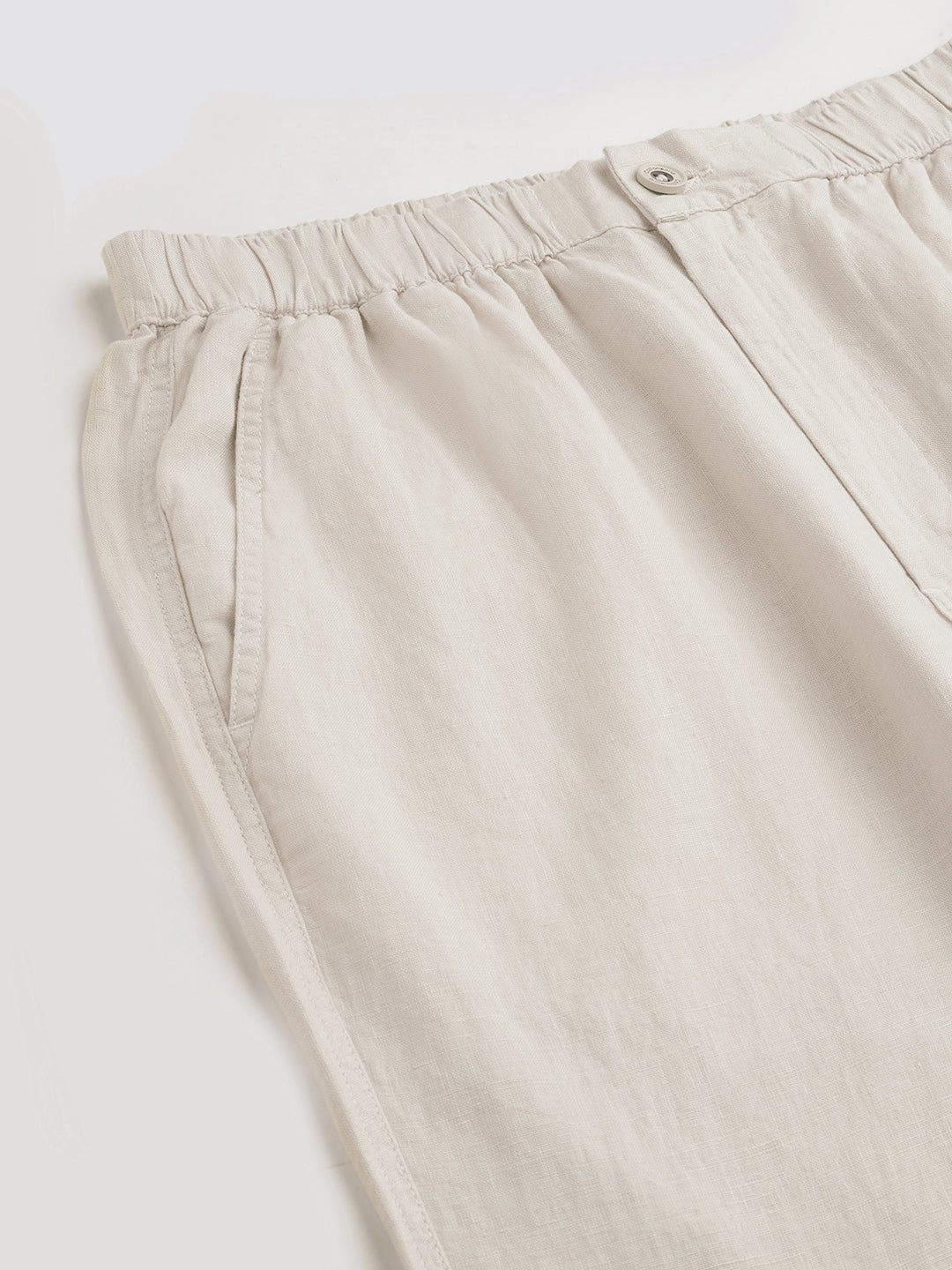 Men's Natural 100% Linen Regular Fit Pant