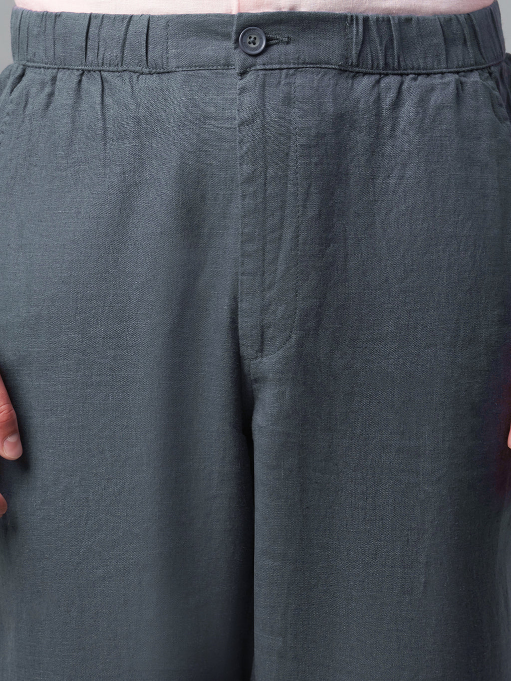 Men's Slate 100% Linen Regular Fit Pant