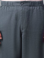 Men's Slate 100% Linen Regular Fit Pant
