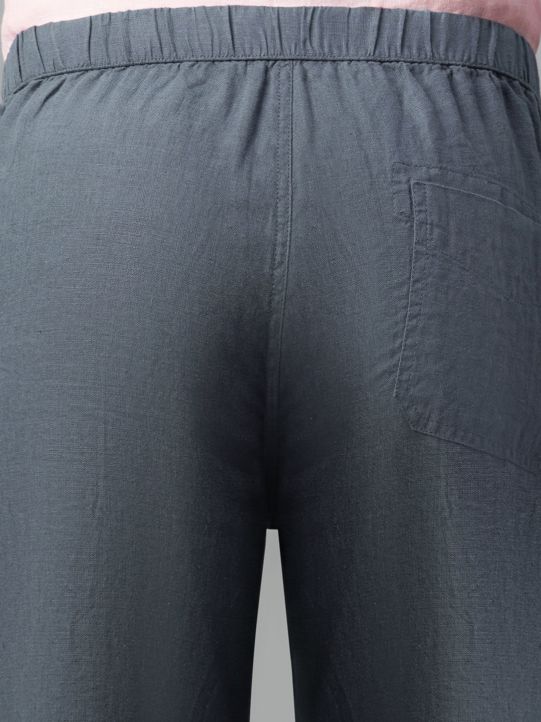 Men's Slate 100% Linen Regular Fit Pant