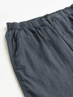 Men's 100% Linen Drawstring Regular Fit Pants Slate