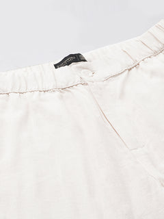 Men’s Linen Viscose Regular Fit Pant Cream