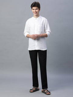 Men's Linen Viscose Regular Fit Pant Slate Grey