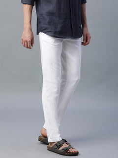 Men’s Cotton Linen Slim Fit Pant White