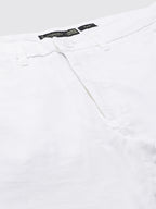 Men's White Cotton Linen Slim Fit Pant