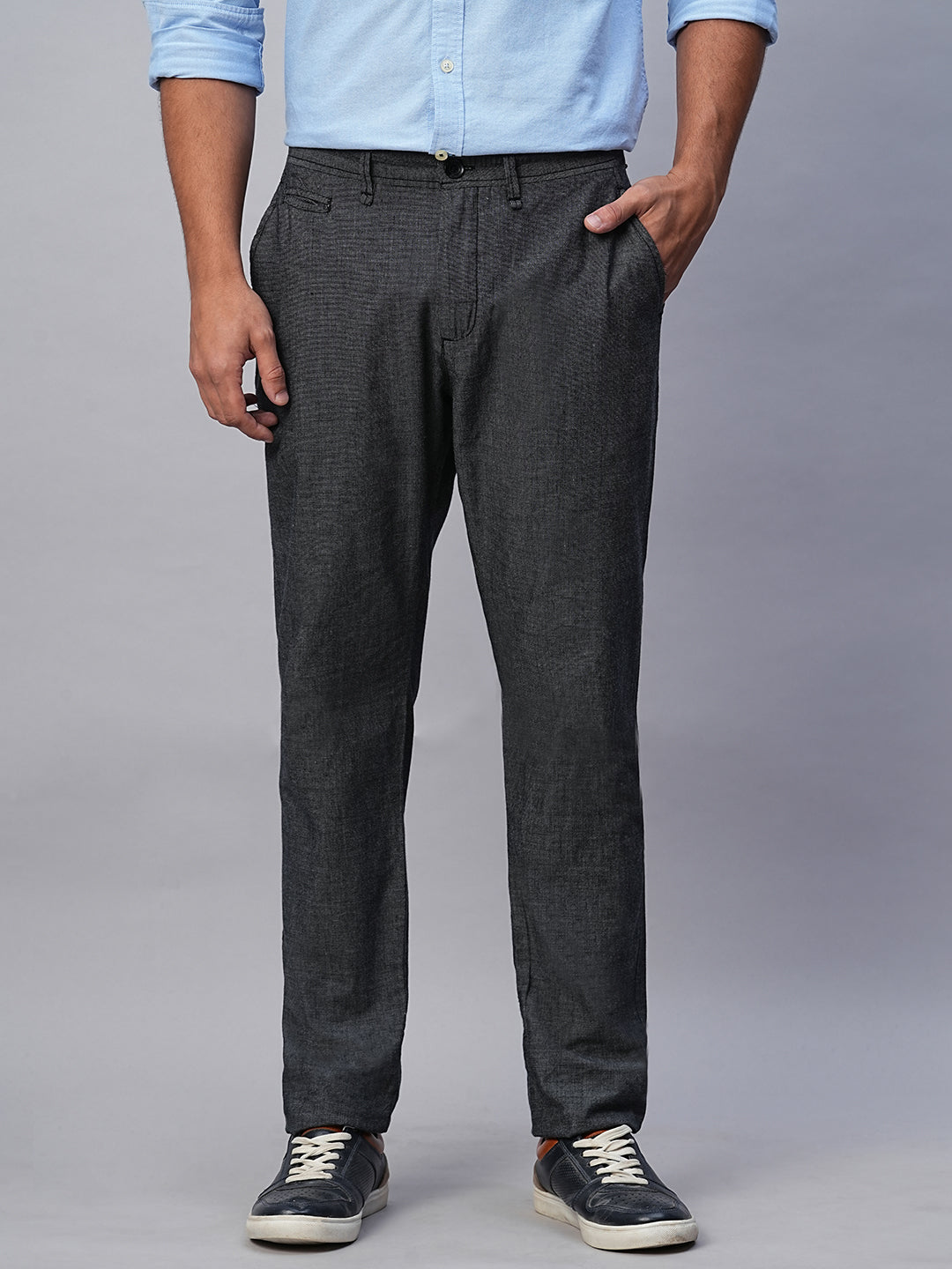 Men's Slate Cotton Slim Fit Pant