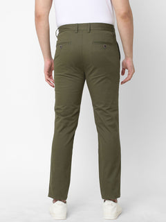 Men's Cotton Lycra Slim Fit Pant Olive