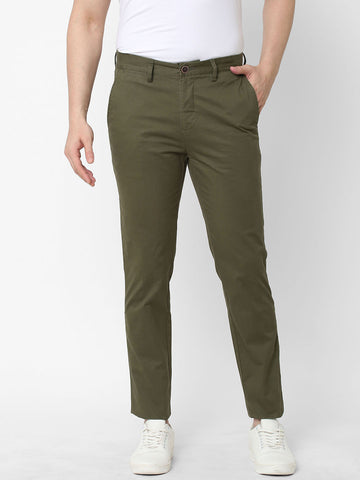 Men’s Cotton Lycra Slim Fit Pant Olive