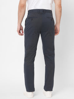 Men's Cotton Lycra Slim Fit Pants Navy
