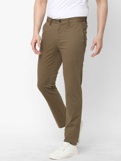 Men's Cotton Lycra Slim Fit Pant Light Brown