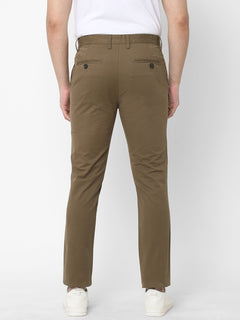 Men's Cotton Lycra Slim Fit Pant Light Brown
