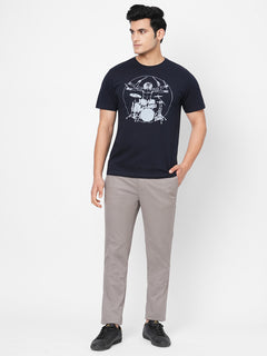 Men's Cotton Lycra Slim Fit Pant Grey