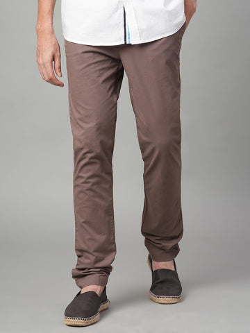 Men’s Cotton Lycra Slim Fit Pant Brown