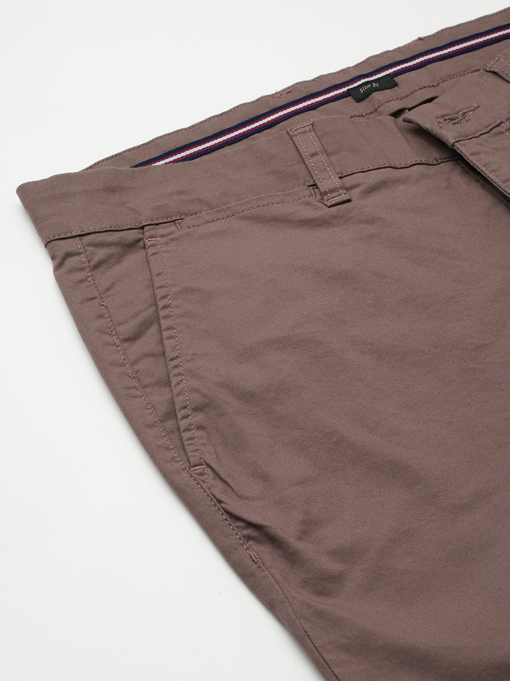 Men's Brown Cotton Lycra Slim Fit Pant