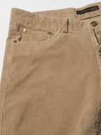 Men's Corduroy Khaki 100% Cotton Lycra Slim Fit Pant