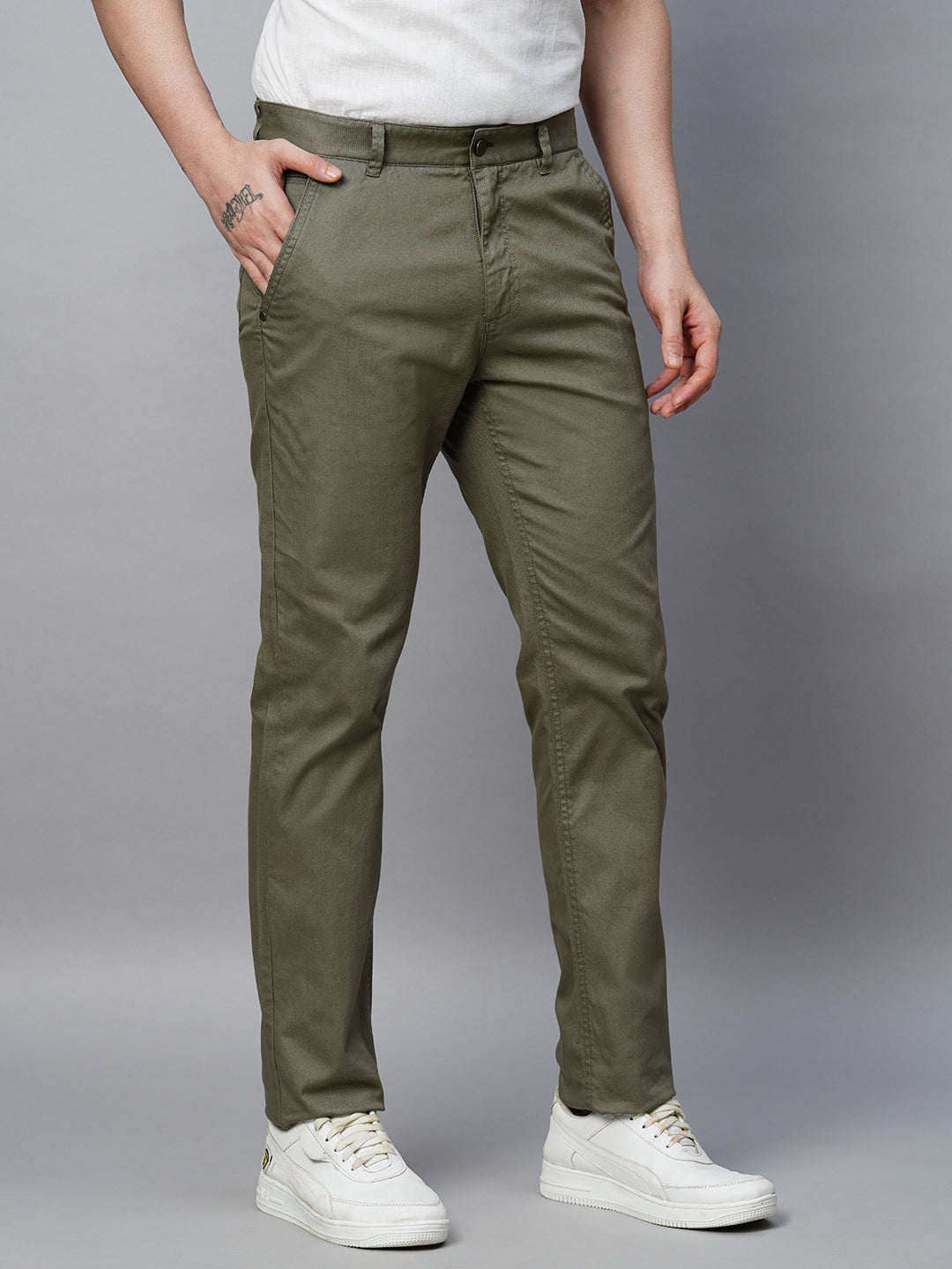 Buy Men's Cotton Lycra Casual Wear Slim Fit Pants|Cottonworld