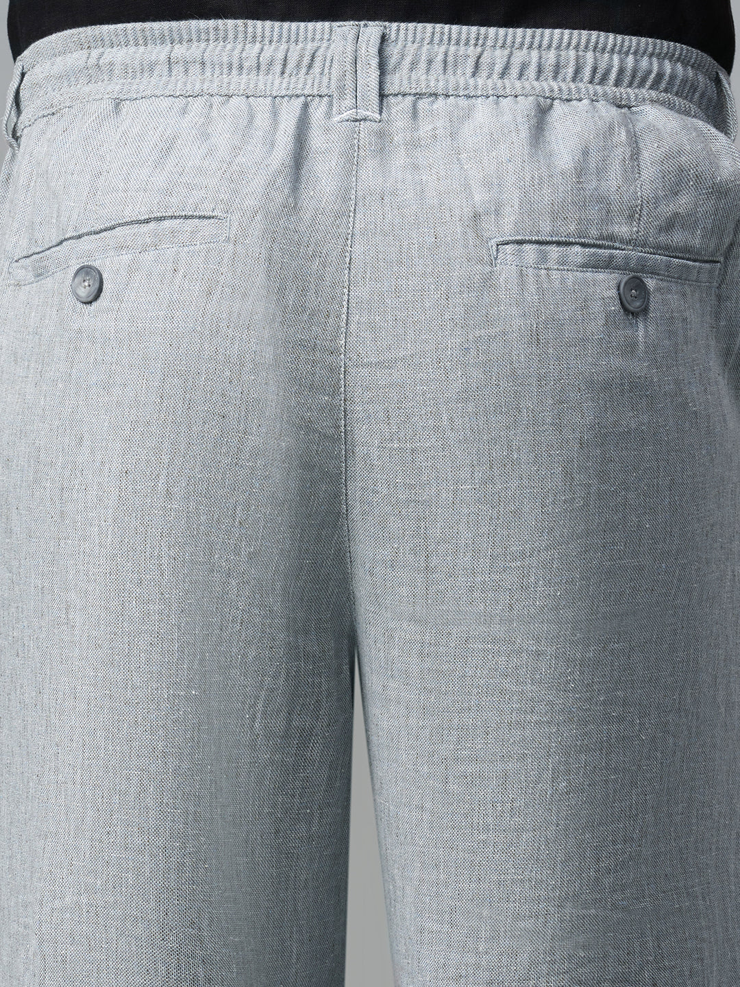 Men's Grey Cotton Linen Regular Fit Pant