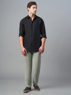 Men's Cotton Linen Regular Fit Pant Light Brown