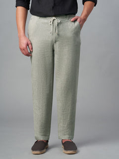 Men's Cotton Linen Regular Fit Pant Light Brown