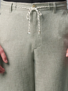 Men's Cotton Linen Regular Fit Pant Light Brown