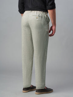 Men's Cotton Linen Regular Fit Pant Light Brown
