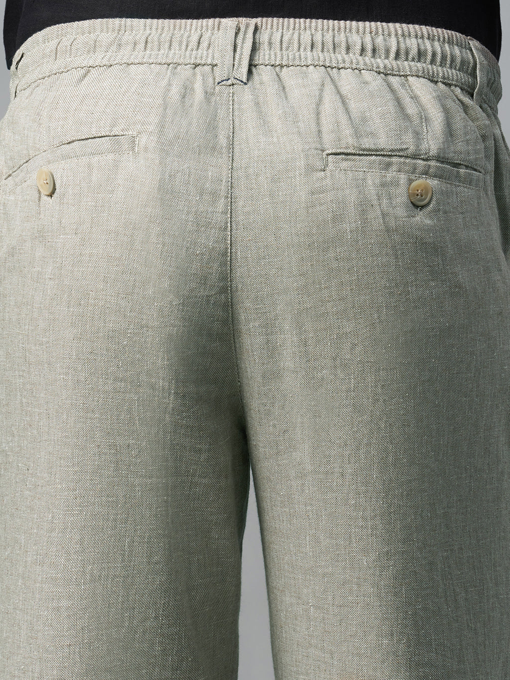 Men's Lt Brown Cotton Linen Regular Fit Pant