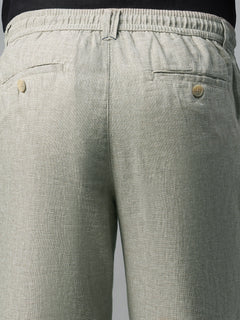Men's Cotton Linen Regular Fit Pant Light Brown