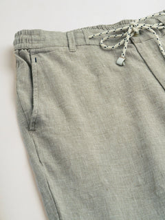 Men's Cotton Linen Regular Fit Pant Light Brown