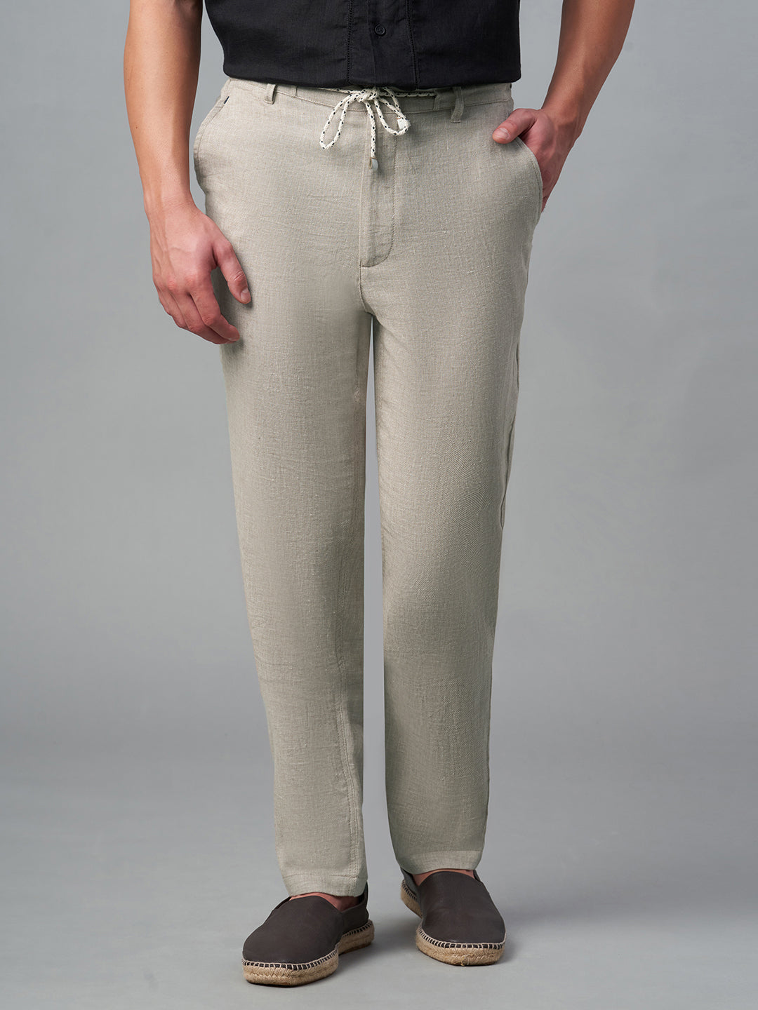 Men's Natural Cotton Linen Regular Fit Pant