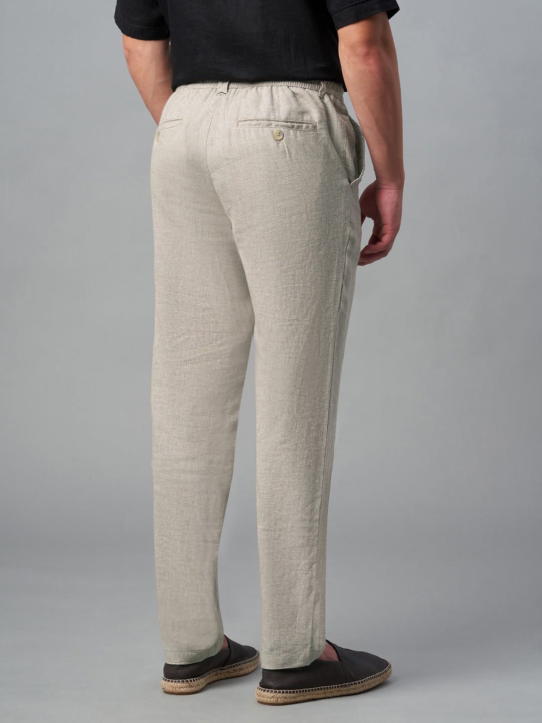 Men's Natural Cotton Linen Regular Fit Pant