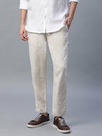 Men's Natural 100% Linen Regular Fit Pant