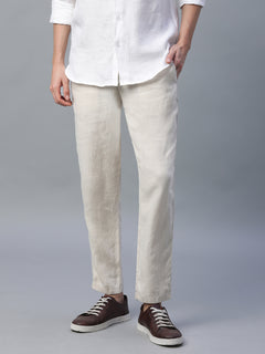 Men’s Linen Regular Fit Side Pocket Pant Natural