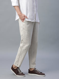 Men’s Linen Regular Fit Side Pocket Pant Natural