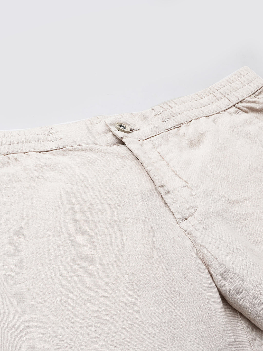 Men's Natural 100% Linen Regular Fit Pant