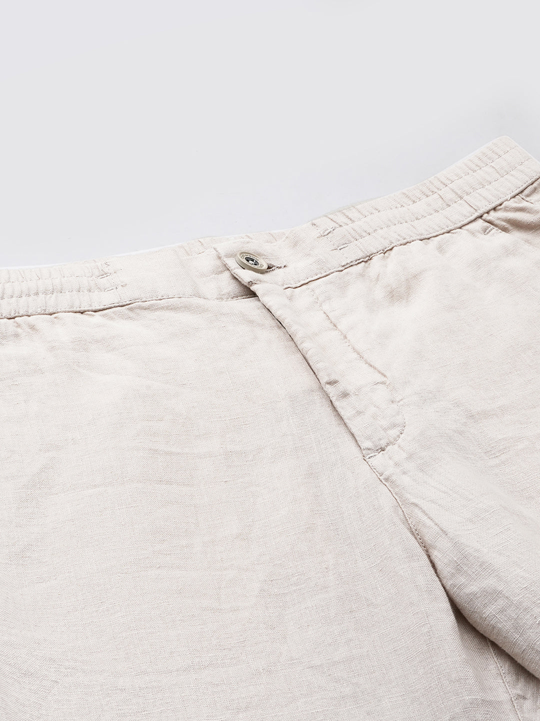 Men's Natural 100% Linen Regular Fit Pant