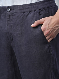 Men’s Linen Regular Fit Side Pocket Pant Navy