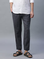 Men's Slate 100% Linen Regular Fit Pant