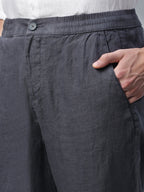 Men's Slate 100% Linen Regular Fit Pant