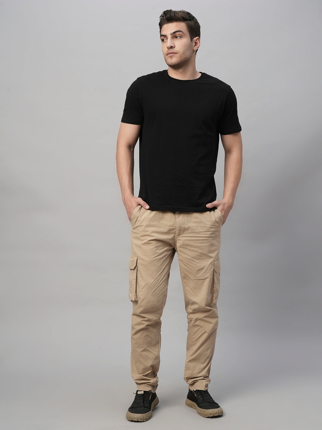 Mens 100% Cotton Cargo Pants Khaki