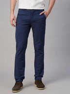 Men's 100% Cotton Seer Sucker Navy Slim Fit Pant