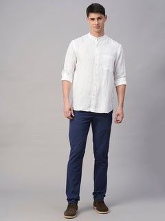 Men's 100% Cotton Seer Sucker Slim Fit Pant Navy