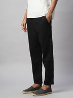 Men's Black 100% Cotton Regular Fit Pant
