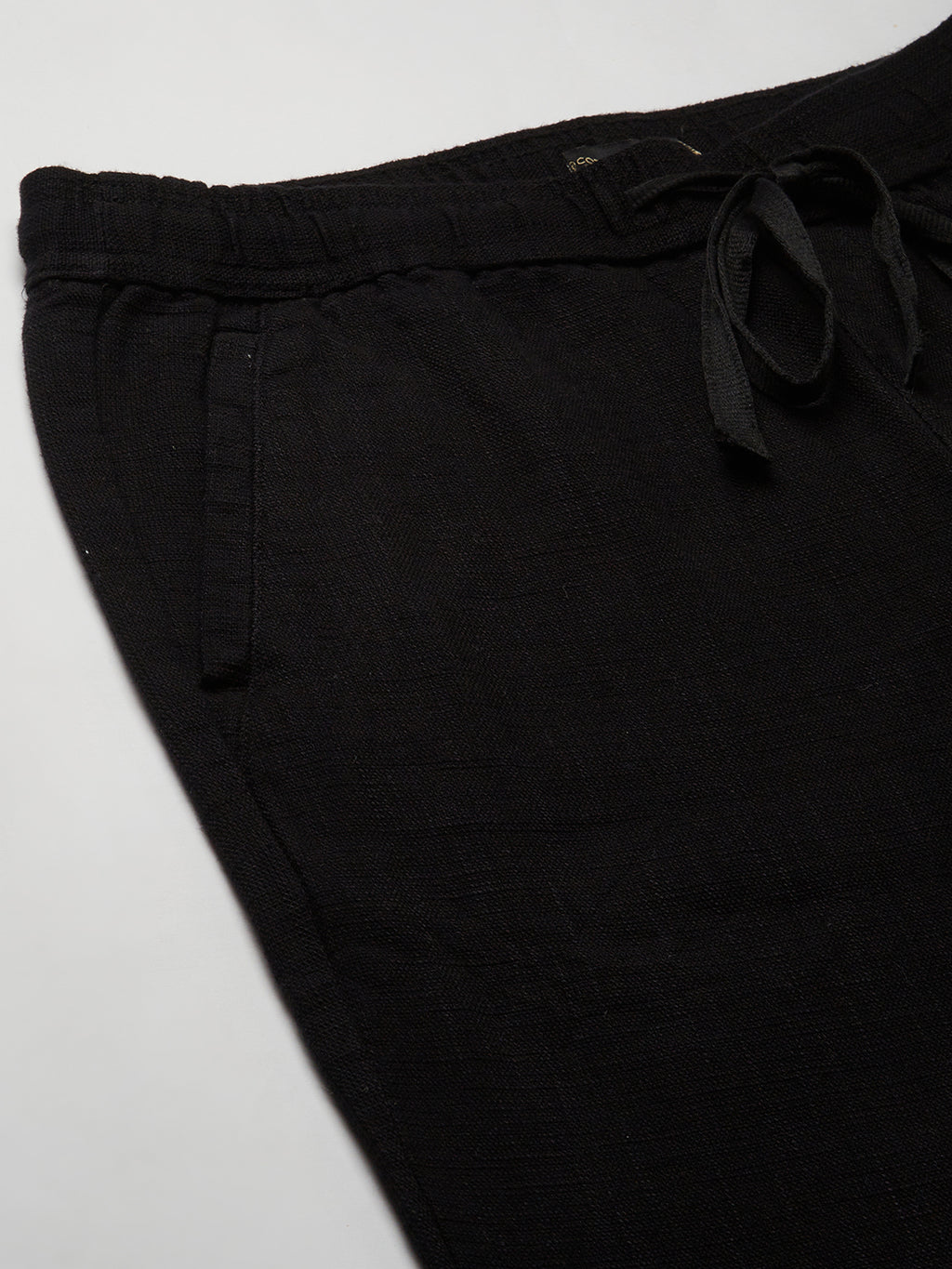 Men's Black 100% Cotton Regular Fit Pant