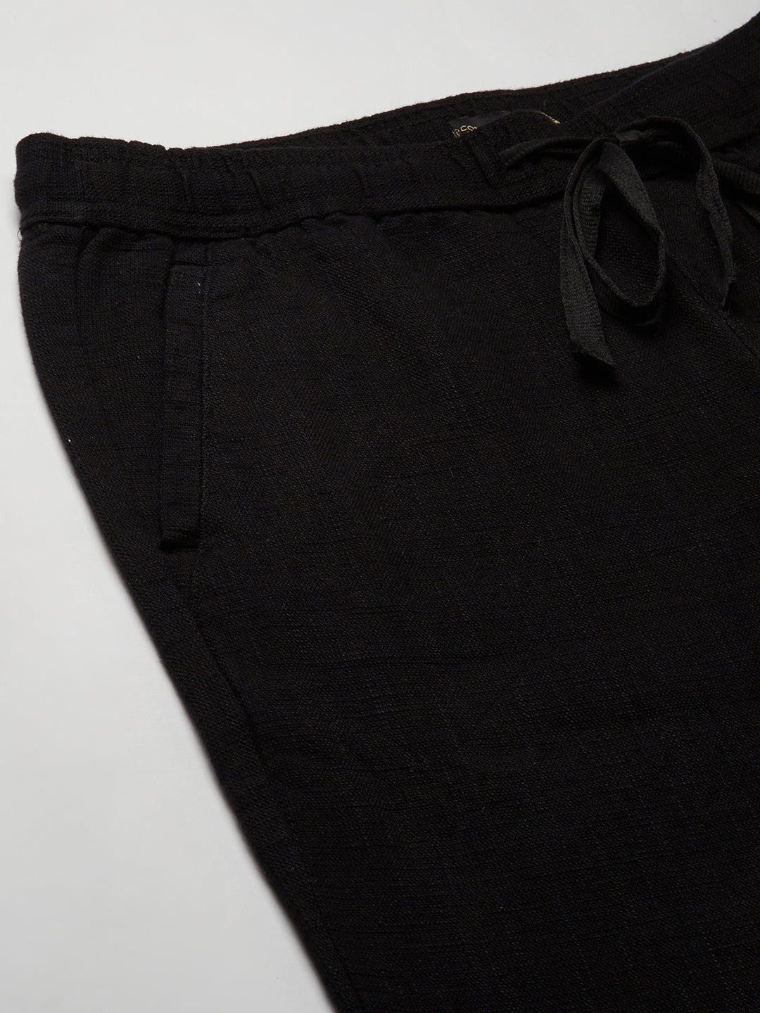 Men's Black 100% Cotton Regular Fit Pant