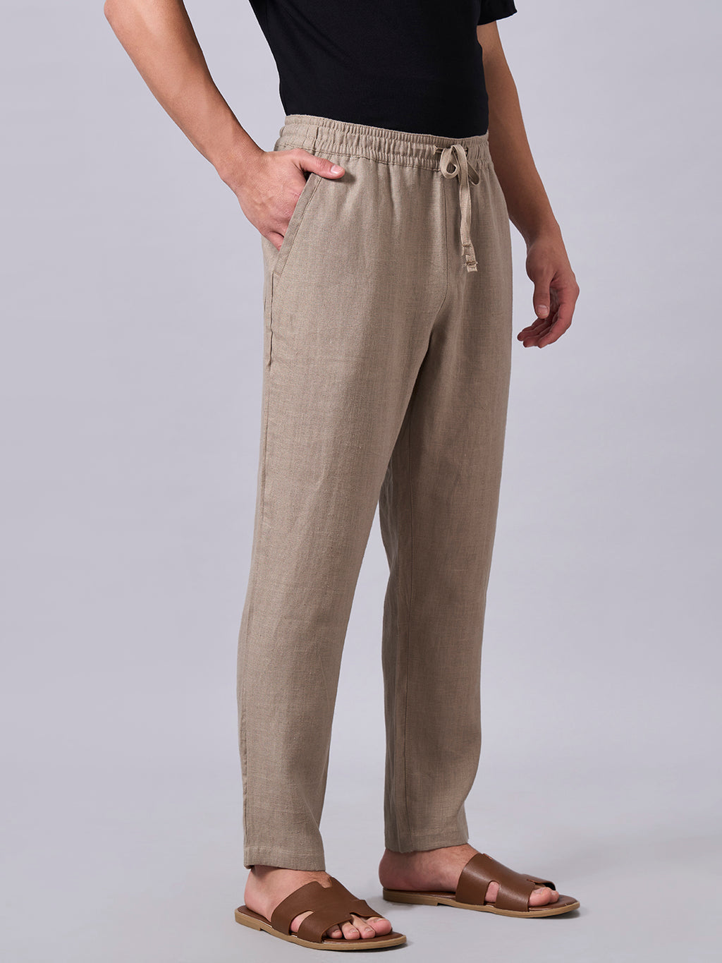 Men's Avenue 100% Linen Regular Fit Pant