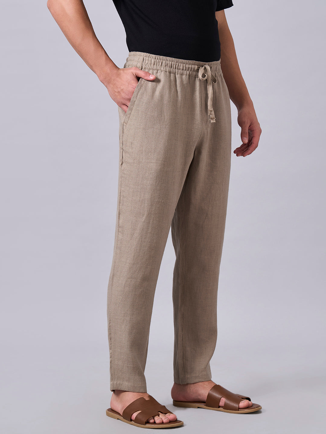 Men's Avenue 100% Linen Regular Fit Pant