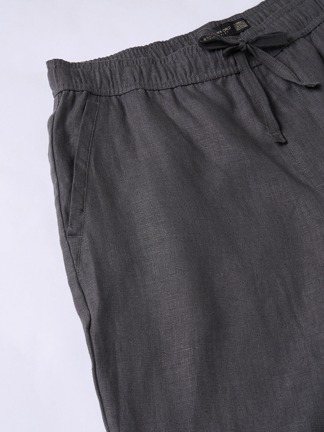 Men's Slate 100% Linen Regular Fit Pant