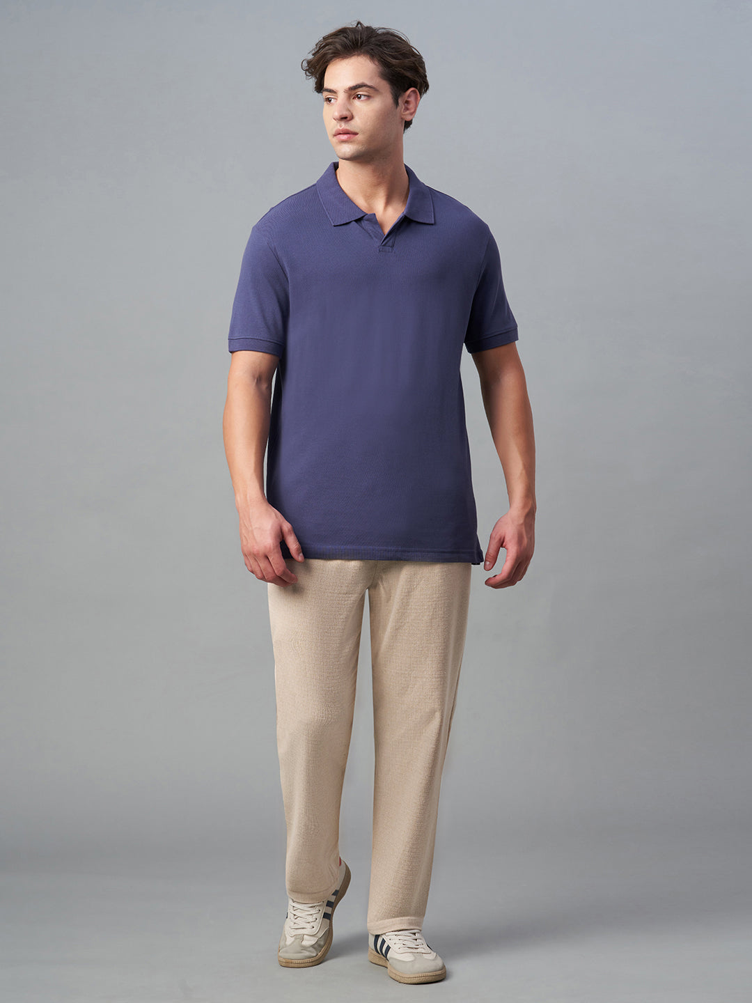 Men's Khaki 100% Cotton Regular Fit Pant