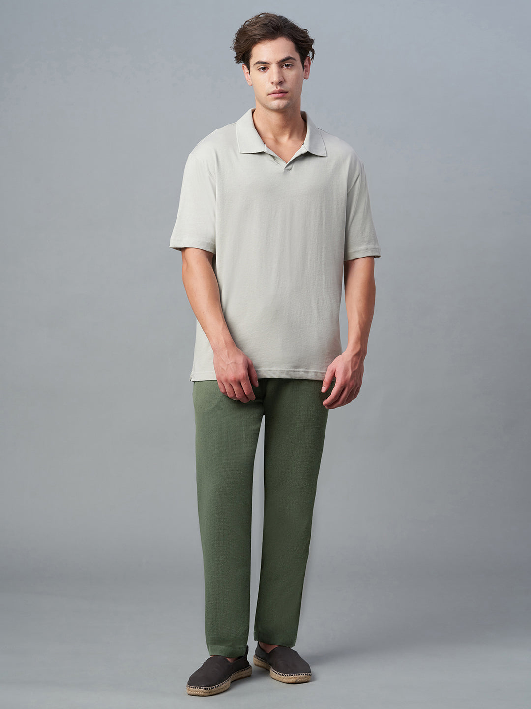 Men's Olive 1 100% Cotton Regular Fit Pant