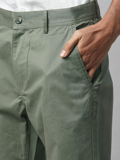 Men’s Cotton Lycra Regular Fit Pant Light Olive